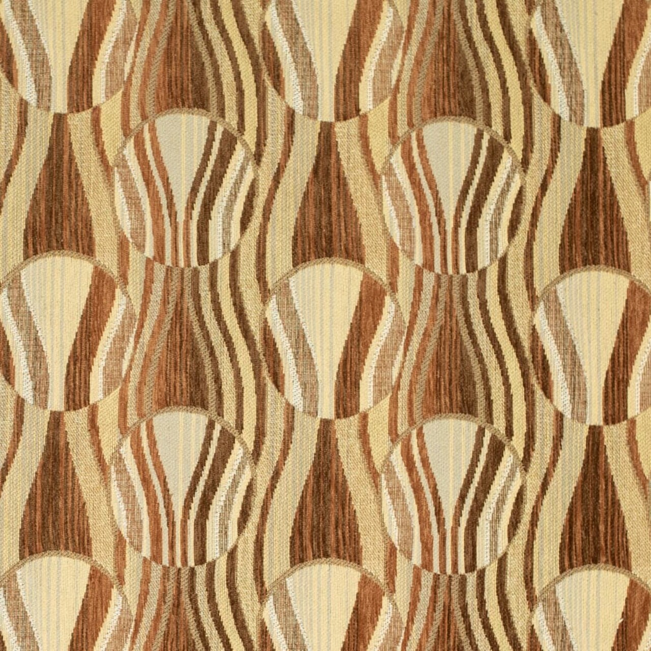 Bronze - Brown,orange Rust Abstract Geometric Upholstery Fabric 54 Inches"